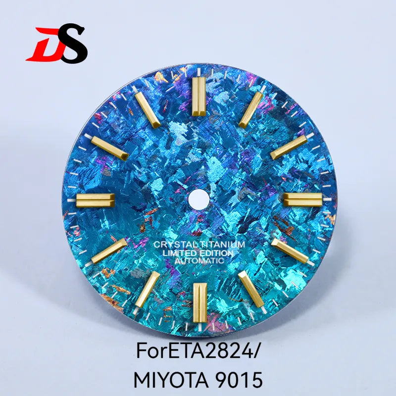 28.5mm Dial Ice Crystal Titanium Dial No Lume NH35 ETA2824/MIYOTA 9015 Movement No Date Dial