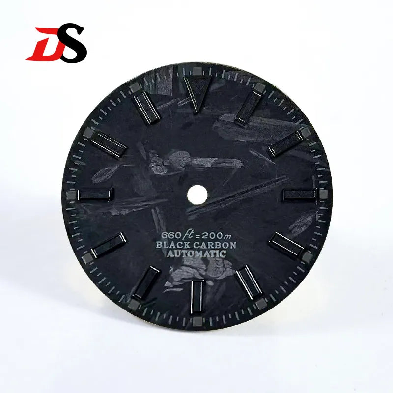 28.5mm Carbon Fiber YM Dial Black Index Black Lume Fit NH35 Movement