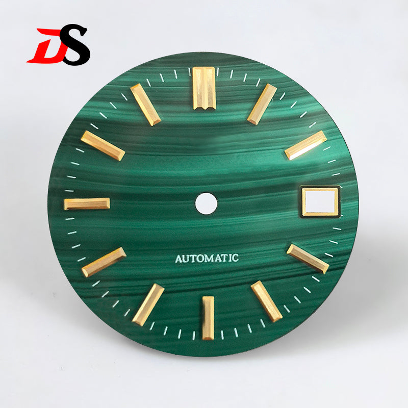 28.5mm Natural Malachite No Lume Stone Dial NH35NH36 Movement