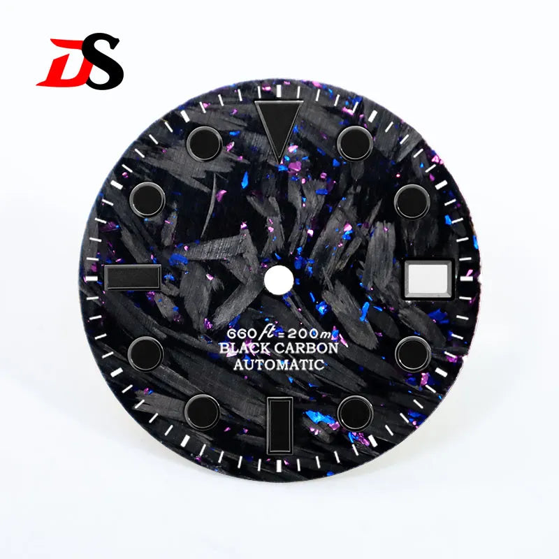 Broken Carbon Fiber Dial YM Index BGW9 C3 Lume Fit NH35 Movement 28.5mm