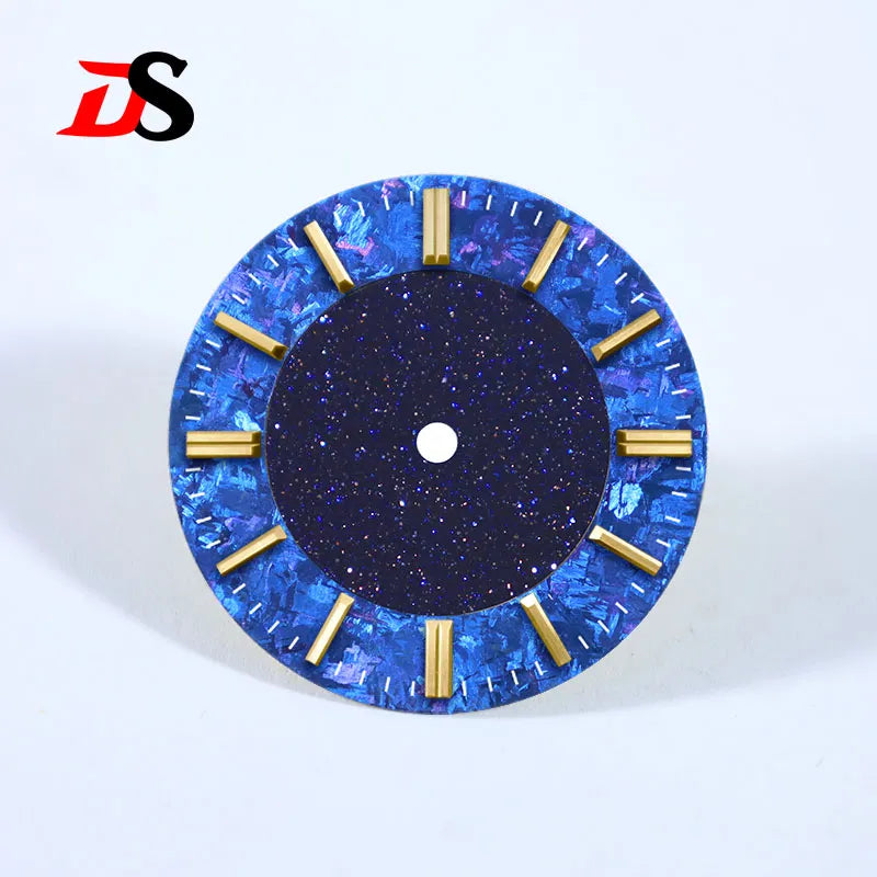 Natural Lapis Lazuli 28.5mm Dial Ice Crystal Stone Dial Creative Stitching NH38 Movement No Date Tiger's Eye Stone Blue Sands