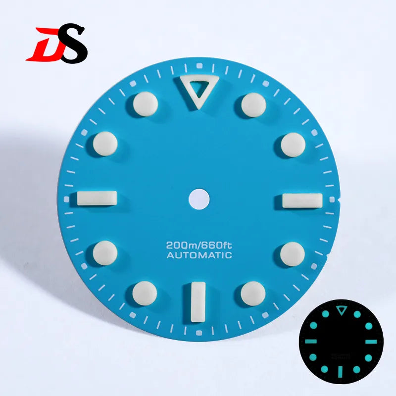 Matte Dial Hollow Index 28.5mm Dial blue Lume for NH35 ETA2824/MIYOTA 9015 Movement No Date