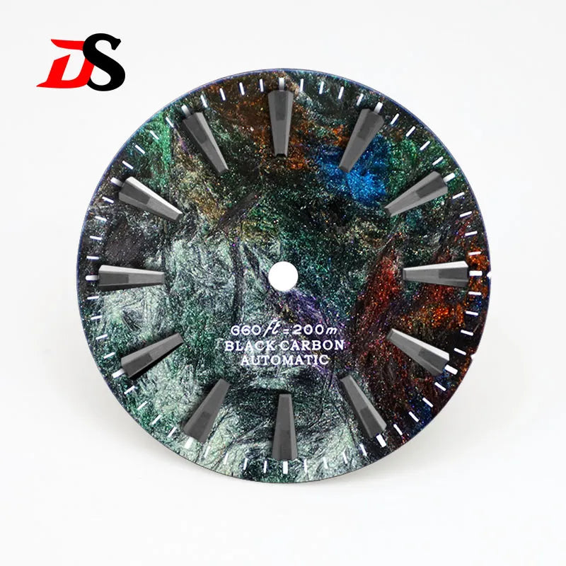 Rich Color Lava Texture Carbon Fiber Dial Black Lume for NH35 Movement 3o'clock/No Date 28.5mm