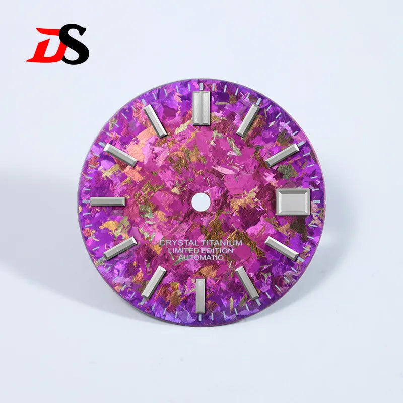 Ice Crystal Titanium Text Dial Chaotic Texture 28.5mm Dial No Lume NH35 Movement