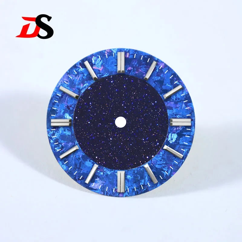 Natural Lapis Lazuli 28.5mm Dial Ice Crystal Stone Dial Creative Stitching NH38 Movement No Date Tiger's Eye Stone Blue Sands