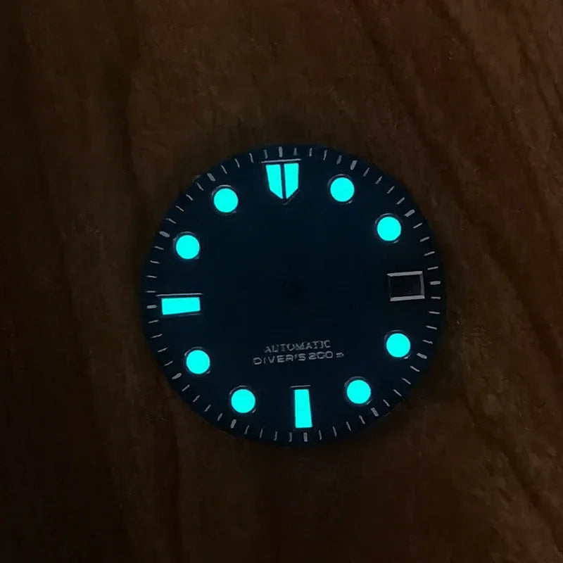 28.5mm Matte Dial Blue Lume for NH35/NH36 Movement