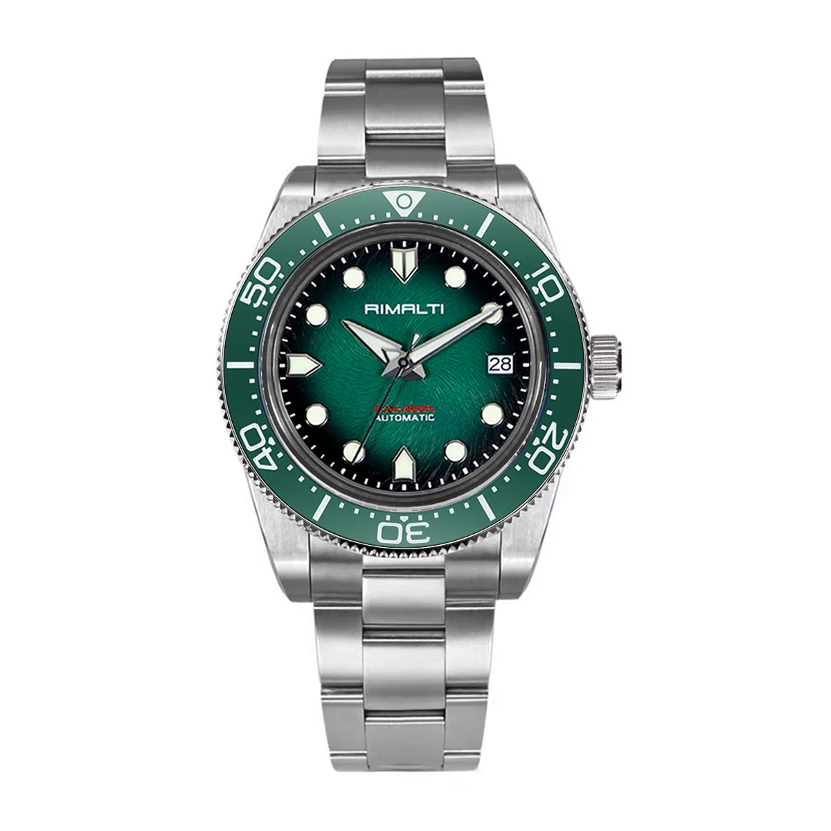 RMALTI 38mm Watch Men's Luxury 200 Meters Waterproof Dazzling Wind Pattern BGW9 Super Luminous NH35 Automatic Mechanical Watch