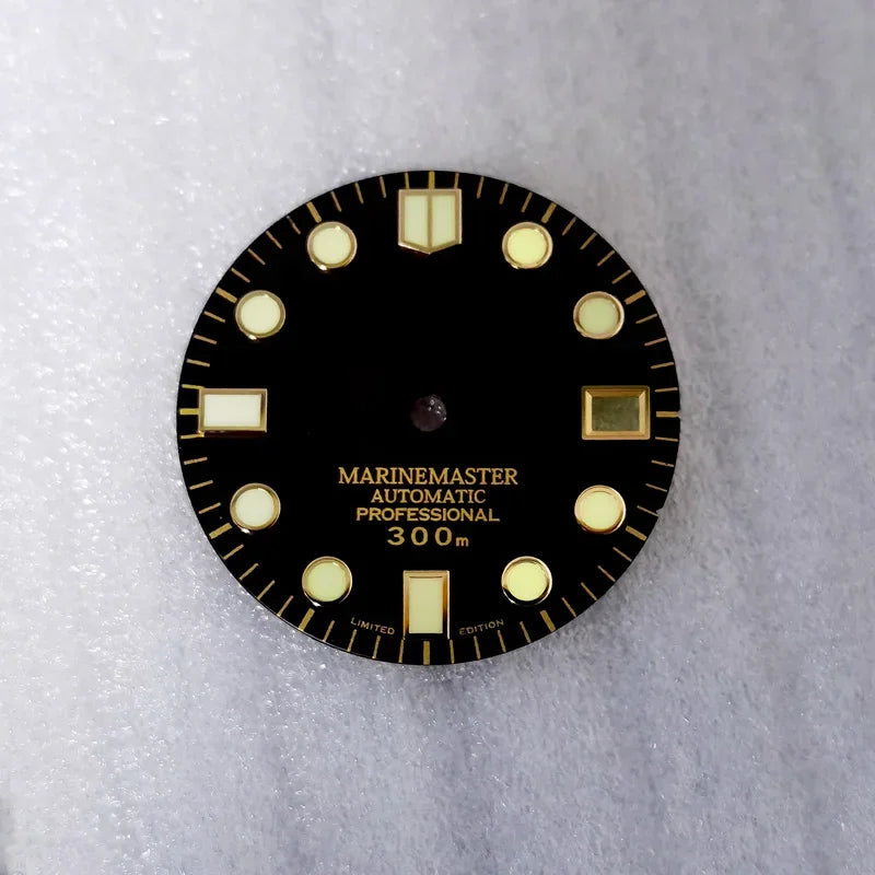 Gold Marinemaster MM Index Dial BGW9 C3 Lume for NH35NH36 Movement 28.5mm