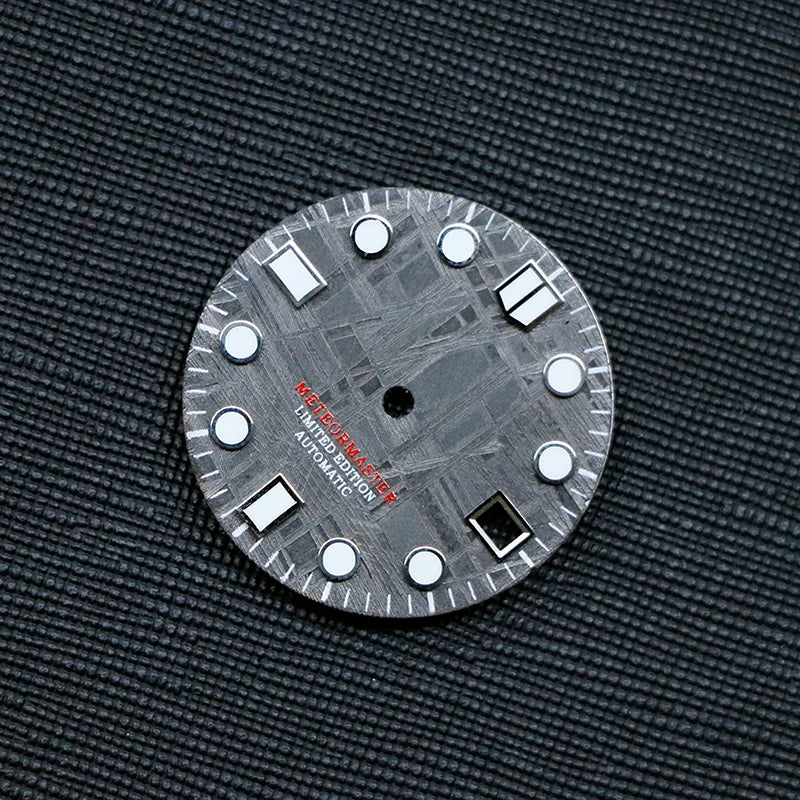 Black Meteorite Natural Blue-green Luminous Dial NH35NH36 28.5mm