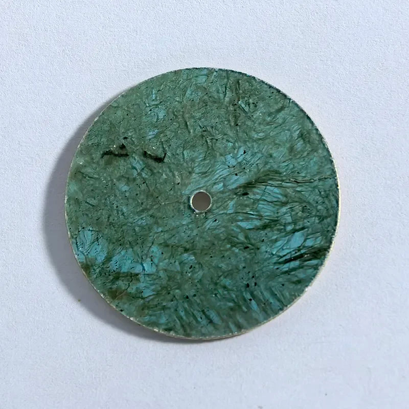 No Date 28.5mm Green Labradorite High Quality No Lume NH38 Movement Stone Dial Blue Lume