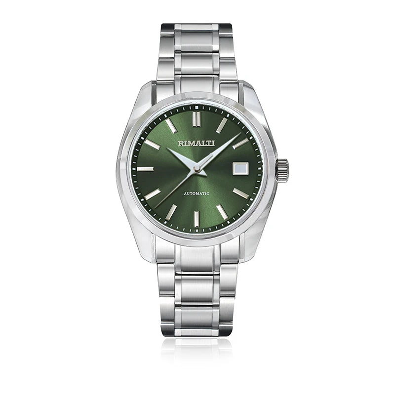 RIMALTI 40mm44gs Case Sapphire Crystal Sunburst Mechanical Men's Watch GMT NH34 Movement Is Suitable for 32.5mm Dial