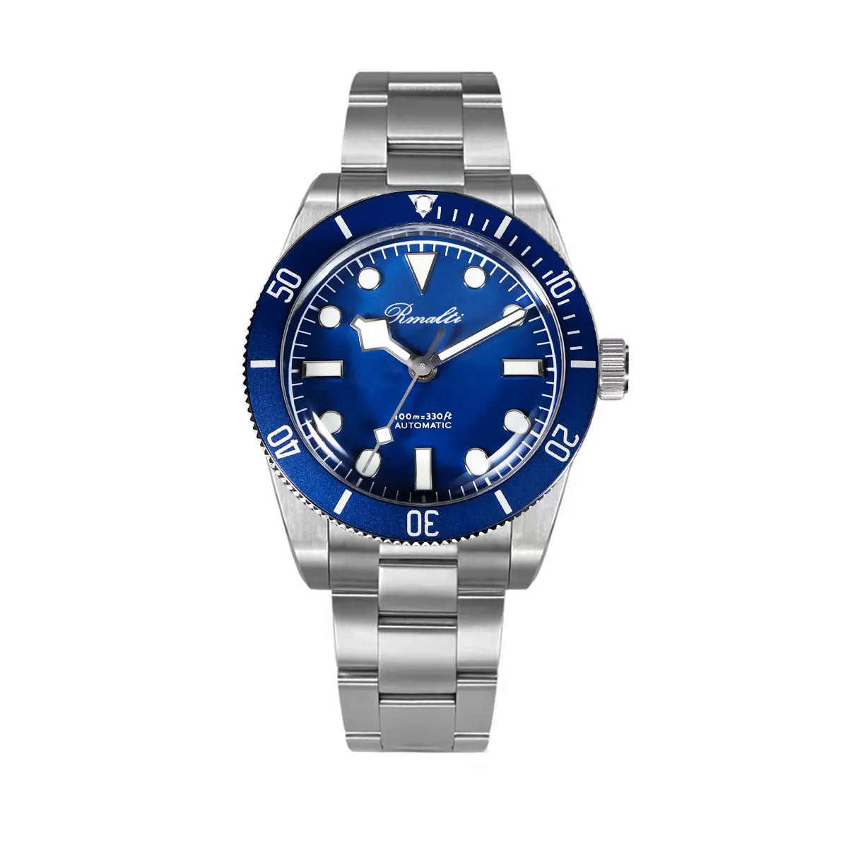 RMALTI 38.5mm Watch Retro Men's Matte Dial Sapphire Bubble Glass NH35 Mechanical Movement 10ATM