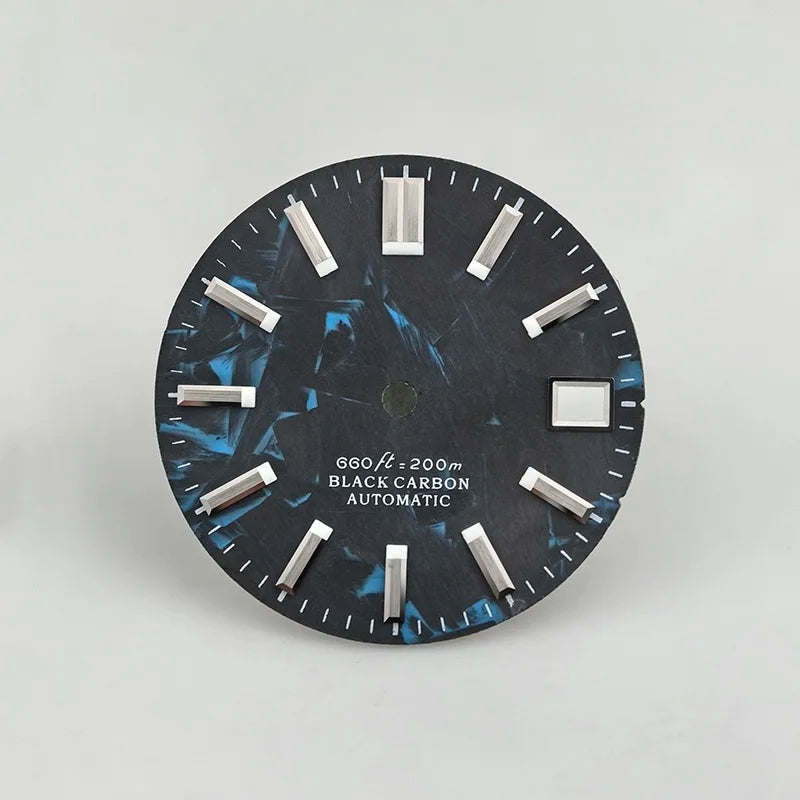 Carbon Fiber Dial Blue Lume 28.5mm for NH35/34 Custom Logo