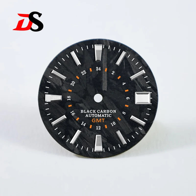 Carbon Fiber Dial GMT No lume/blue lume index Support Custom Logo NH34 NH35 28.5mm