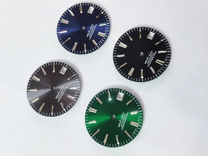 No Lume 28.5mm Dial Sunburst Modified Watch NH35 Movement
