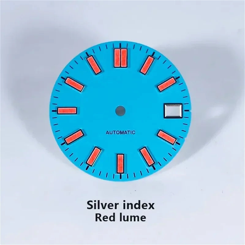28.5mm Sunburst Dial Automatic Red Lume NH35 Movement