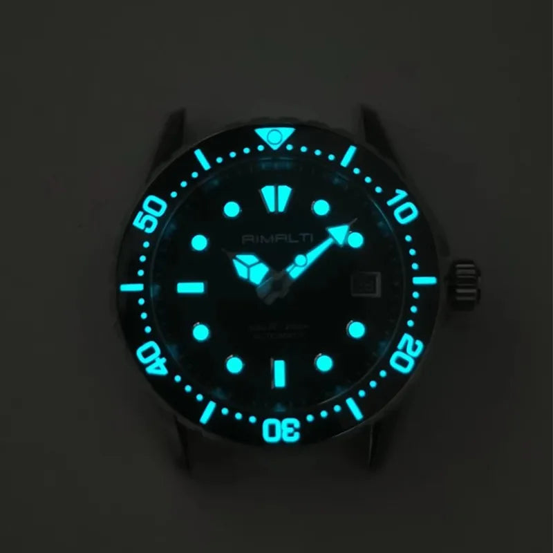 Matte Gradient Gray blue Luminous Dial NH35NH36 Movement 28.5mm