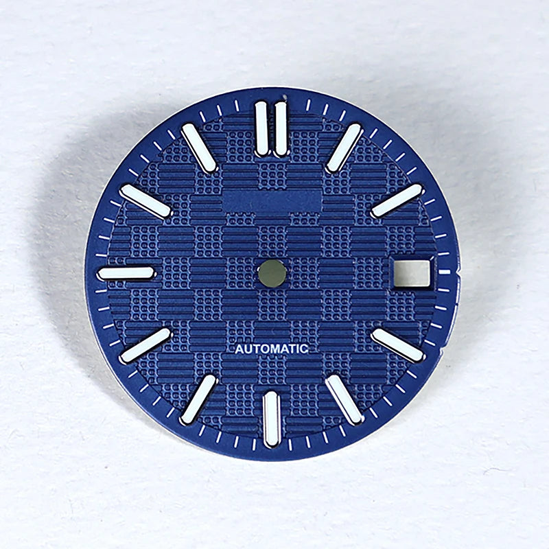 NH35 Dial 28.5mm Engineer Watch Face Blue Luminous Custom Logo for NH35/NH36 Movement
