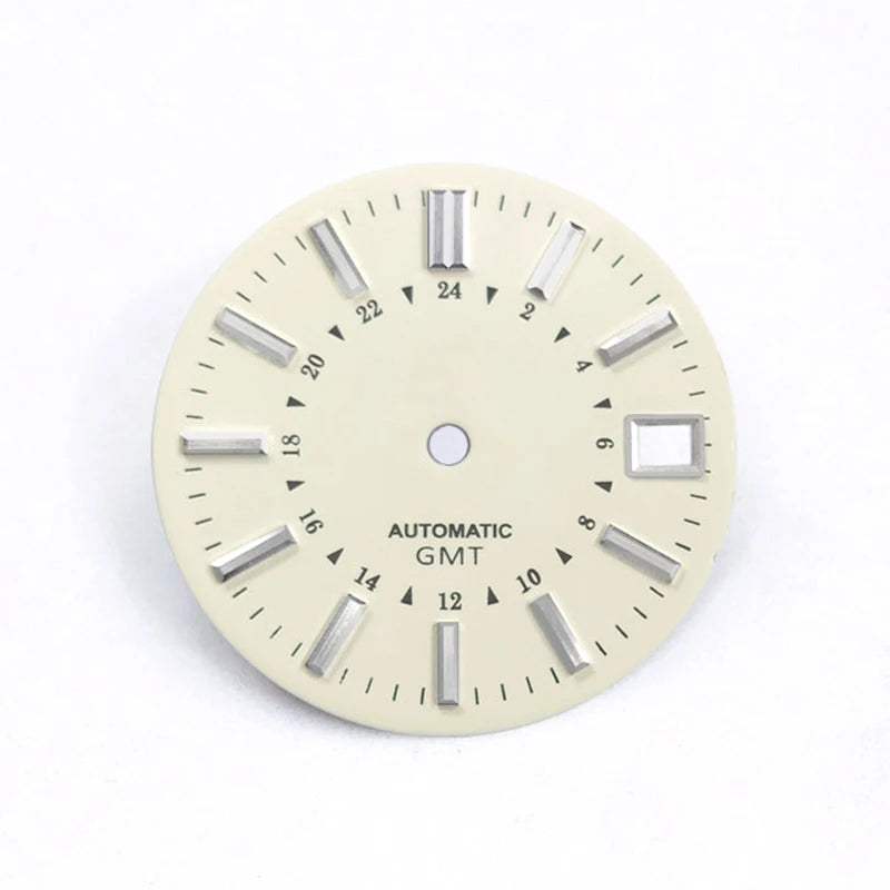 28.5mm Dial Bamboo GS Sunburst Dial No Lume NH34 GMT Movement
