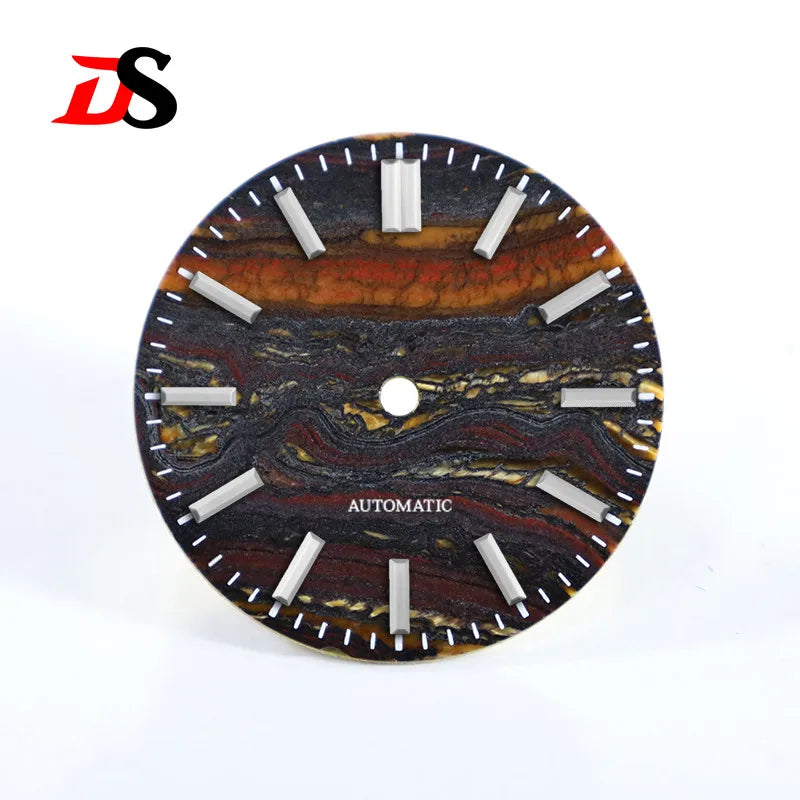 Natural Stone Iron Tiger's Eye S Mod Dial High Quality No Lume No Date NH38