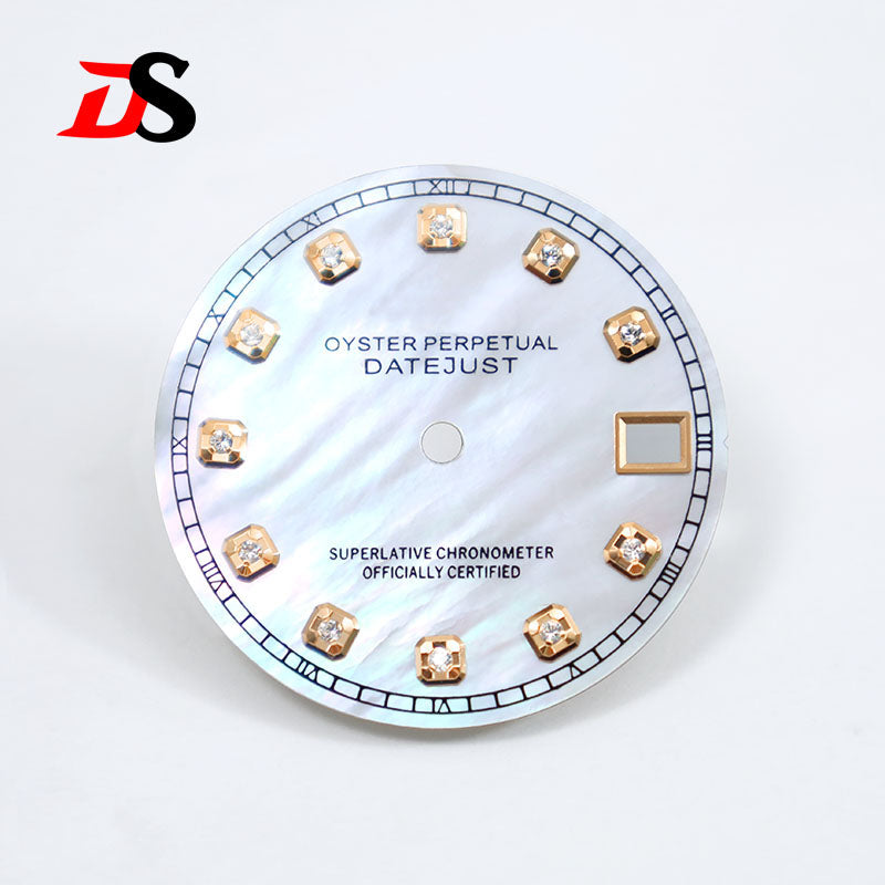 Diamond Index Dial Dial Mop Pearl NH35 Roman numeral