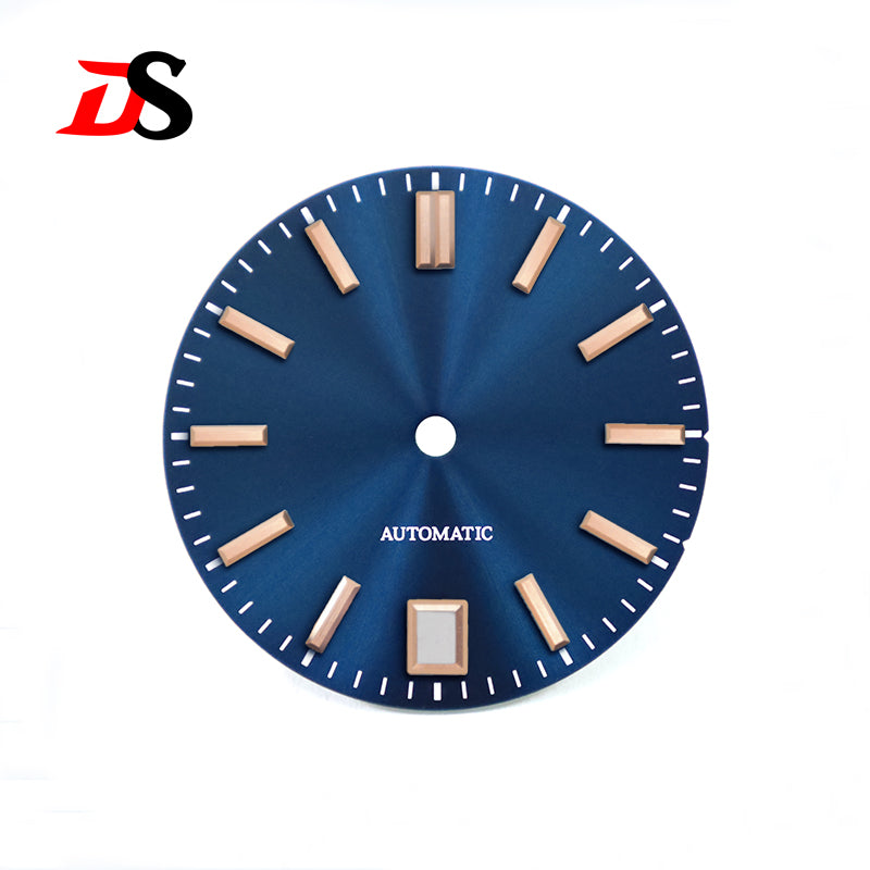 Sunburst Dial 6 O 'clock Date NH35 28.5mm No Lume/blue Lume