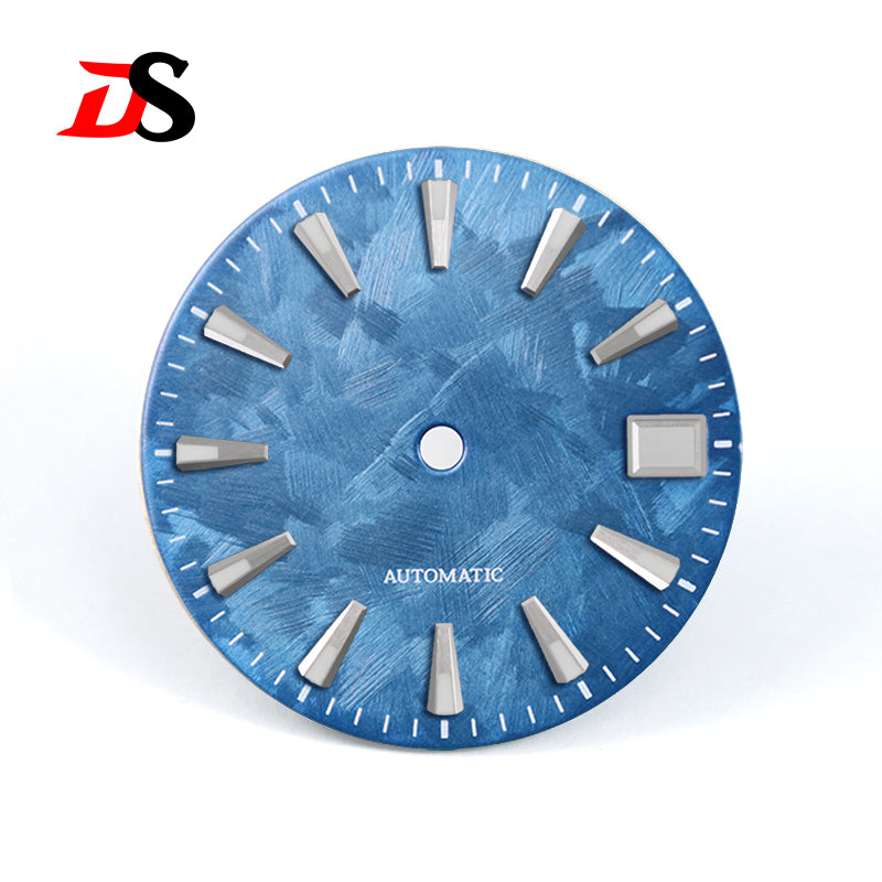 6 O'clock Date Shunbun Dial NH35 Blue Green Lume Sakura Pink 28.5mm for SKX007 S Mod OMG index