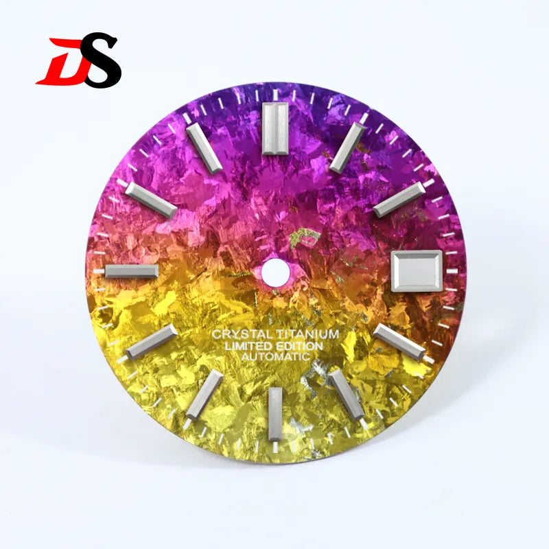 Ice Crystal Titanium Text Dial Chaotic Texture 28.5mm Dial No Lume NH35 Movement