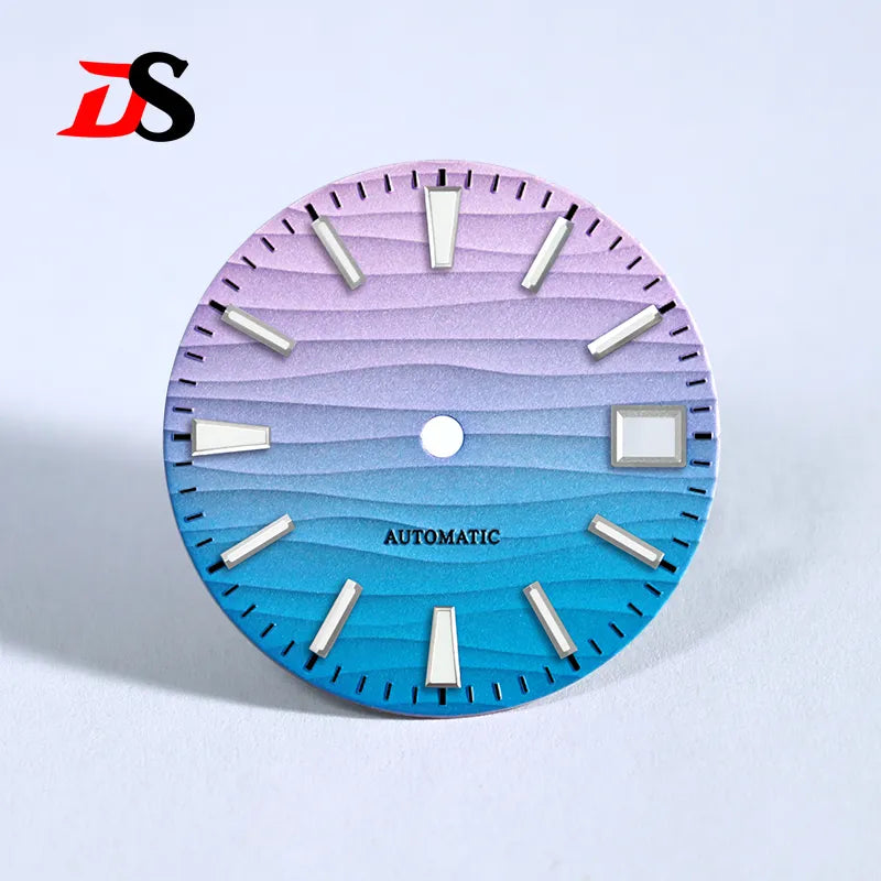28.5mm Wave Dial Blue Lume NH35 NH34 Movement