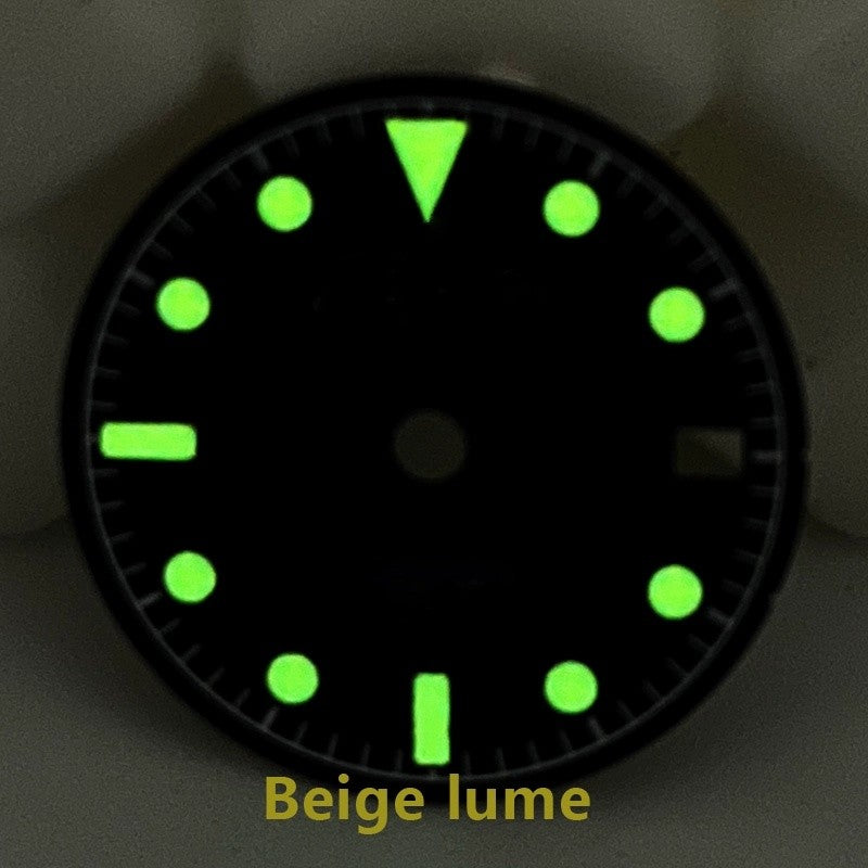 Vintage 28.5mm Matte Black Dial Beige Lume SKX007 for NH36