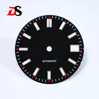 28.5mm Sunburst Dial Blue Lume Orange Date Index NH35 Movement