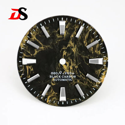 Rich Color Texture Carbon Fiber Dial BGW9 Lume for NH35 Movement 28.5mm Dial No date/3o'clock date
