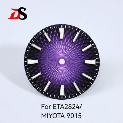 28.5mm Dial Pineapple Face Dial Blue Lume Suitable for NH35 NH38 ETA2824/MIYOTA 9015 Movement No Date