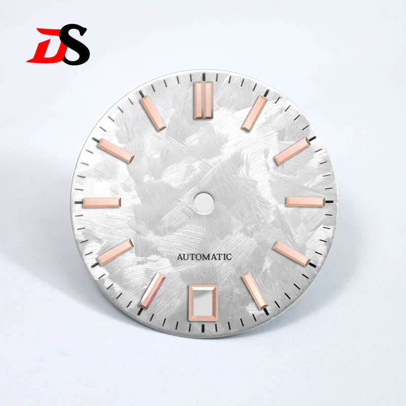 6 O'clock Date Shunbun Dial NH35 GS No Lume Sakura Purple Pink 28.5mm for SKX007 S Mod