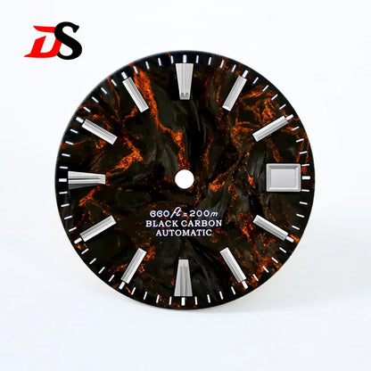 28.5mm Dial Lava Carbon Fiber No Lume for NH35 NH38 Movement