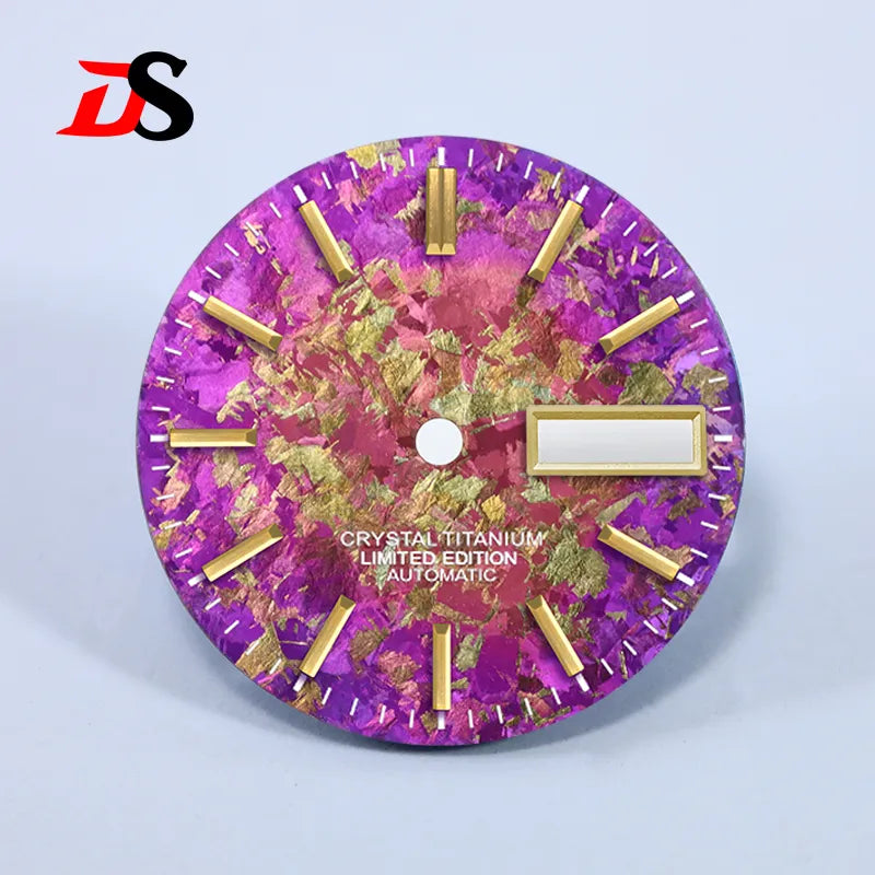 Ice Crystal Titanium Dial 28.5mm DAY DATE No Lume NH35 NH36 Movement