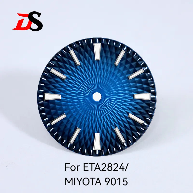 28.5mm Dial Pineapple Face Dial Blue Lume Suitable for NH35 NH38 ETA2824/MIYOTA 9015 Movement No Date