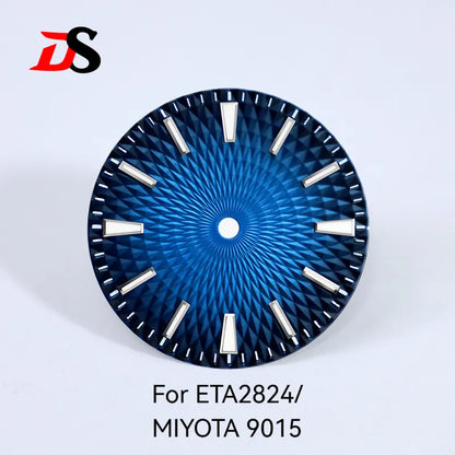28.5mm Dial Pineapple Face Dial Blue Lume Suitable for NH35 NH38 ETA2824/MIYOTA 9015 Movement No Date