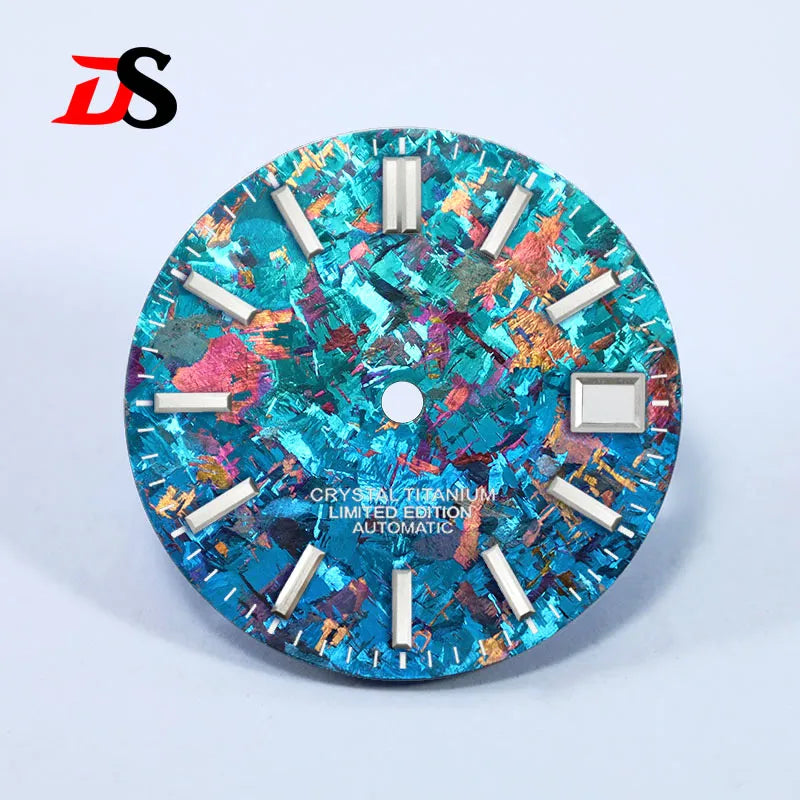 Crystal Titanium Text Dial Chaotic Texture 28.5mm Dial No Lume NH35 Movement