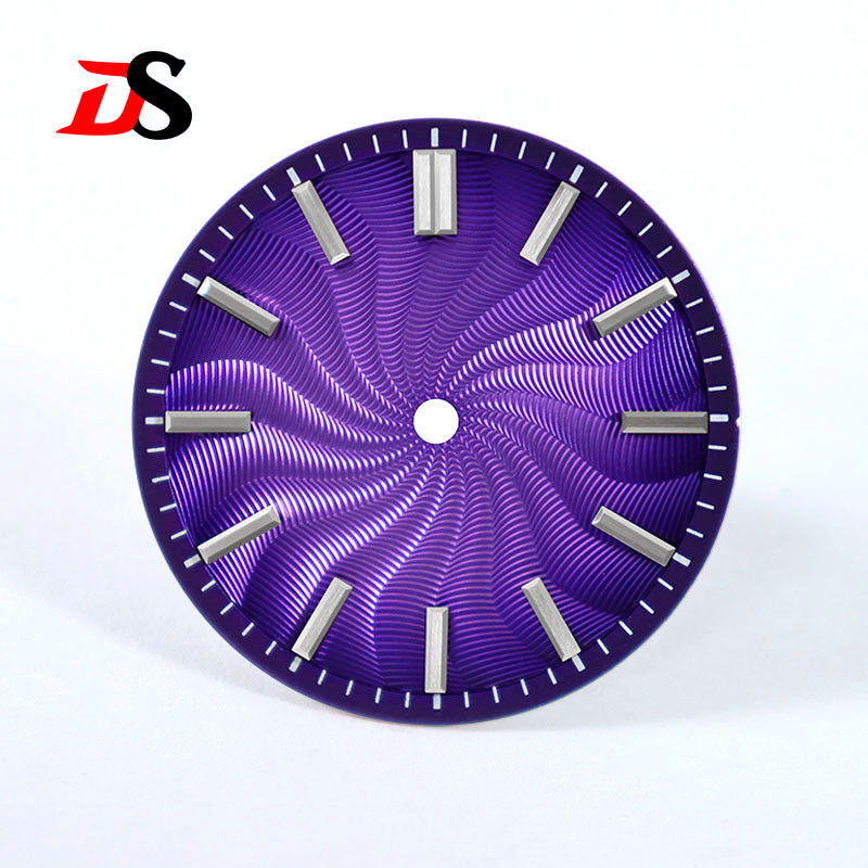 Guilloche Watch Dial 28.5mm No Lume NH35 Sterile Ice Blue Smoky Purple NH34 NH38 No Date