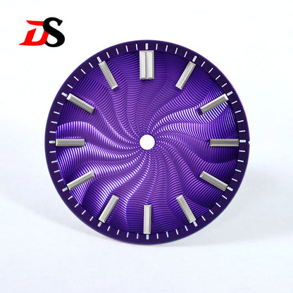 Guilloche Watch Dial 28.5mm No Lume NH35 Sterile Ice Blue Smoky Purple NH34 NH38 No Date