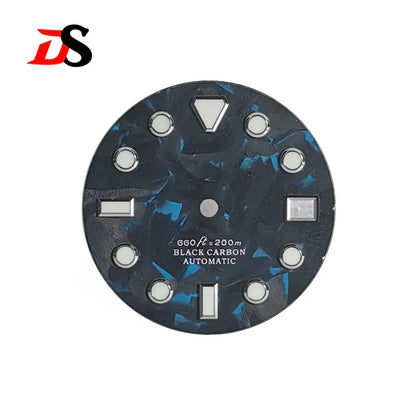 Black Blue Carbon Fiber Dial 28.5mm NH35 Movement Blue Lume