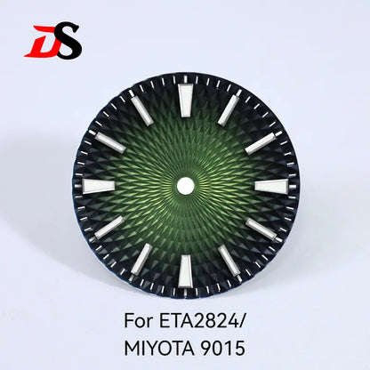 28.5mm Dial Pineapple Face Dial Blue Lume Suitable for NH35 NH38 ETA2824/MIYOTA 9015 Movement No Date