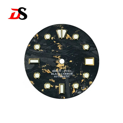 Natural Carbon Fiber Dial 28.5mm GS Diving Index Blue Lume NH35