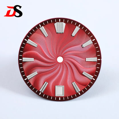 Guilloche 28.5mm  Dial GS MOD Silver Index No Lume Sterile NH35NH34NH38 Movement 3 O'clock /6O'clock /no Date