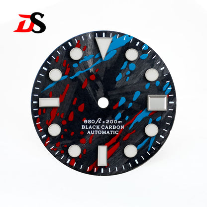 Colorful Graffiti Carbon Fiber Dial Color Ink SUB Blue Green Lume