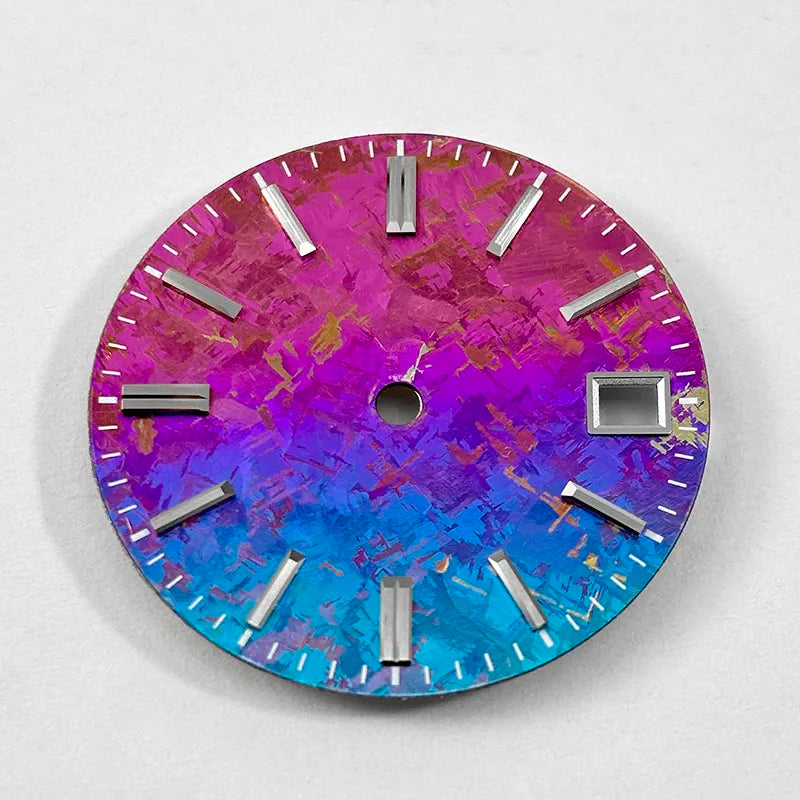 Gradient Blue Purple Dial Crystal Titanium Texture 28.5mm NO Lume NH35 Movement
