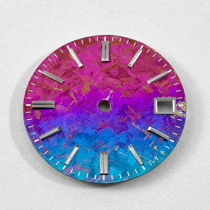 Gradient Blue Purple Dial Crystal Titanium Texture 28.5mm NO Lume NH35 Movement