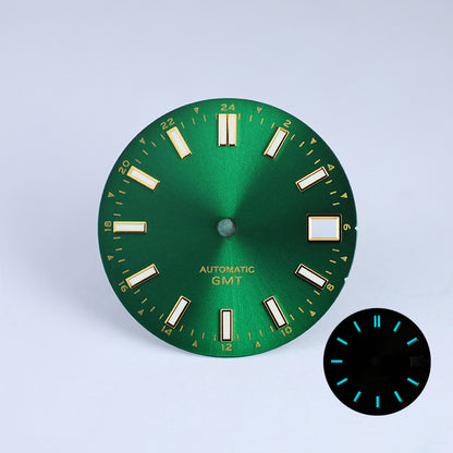 Sunburst date dial NH34 GMT blue lume