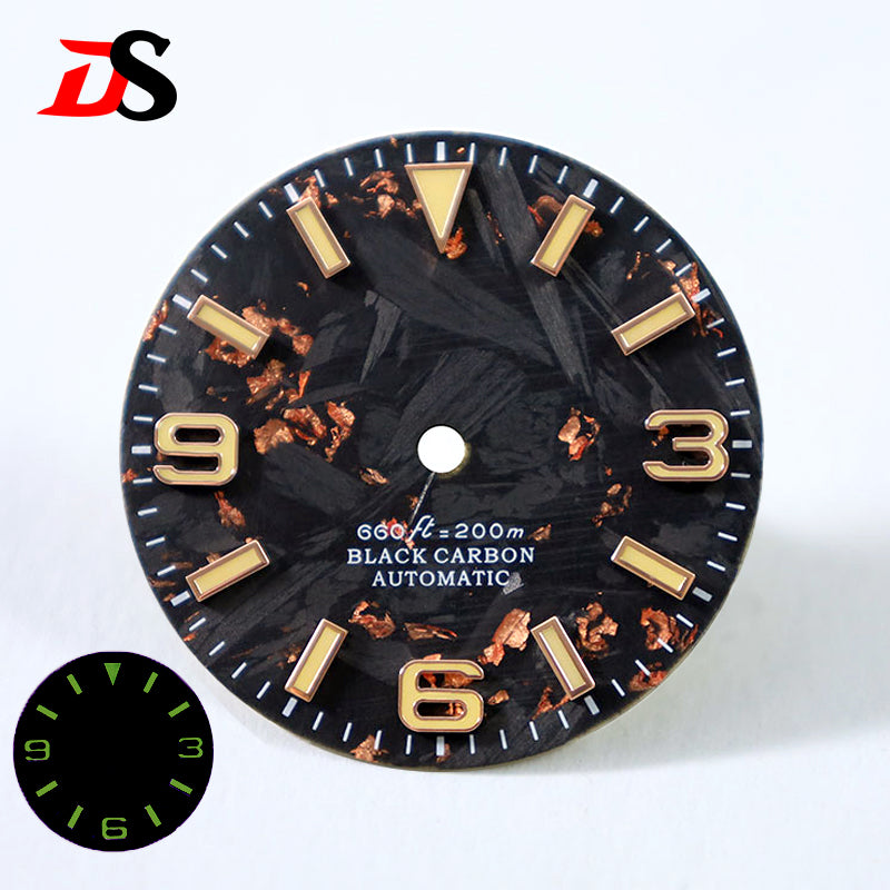 DS 369 EXP Carbon Fiber Dial blue/green lume 28.5mm NH35 – DSWATCH